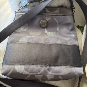 Coach Metallic Gray Crossbody Bag